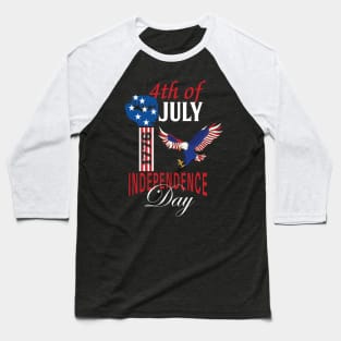 4th of July 1776  American independence day design Baseball T-Shirt